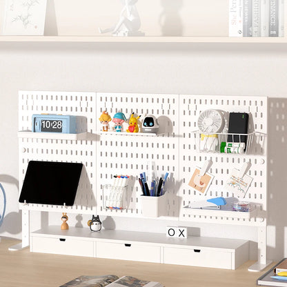 Home Furniture Storage Pegboard: Desktop Standing Height-Adjustable Storage Rack, Also for Displaying Decorative Figurines