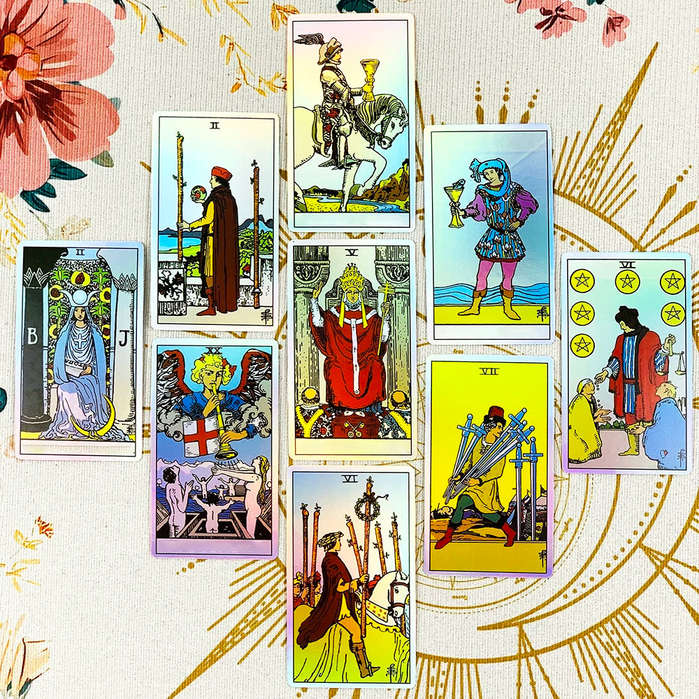 Hot-selling Tarot Oracle 78pcs Specially Colorful Cards Family Entertainment Fate Divination Game ,Halloween and Christmas Gifts