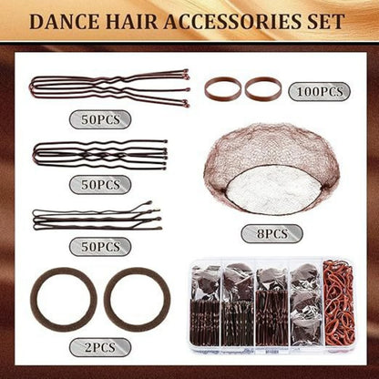 Rubber Band Hair Ties, Invisible Hair Nets Set, U-shaped Clips, Straight Clips, Boxed Rubber Bands, Hair Rings