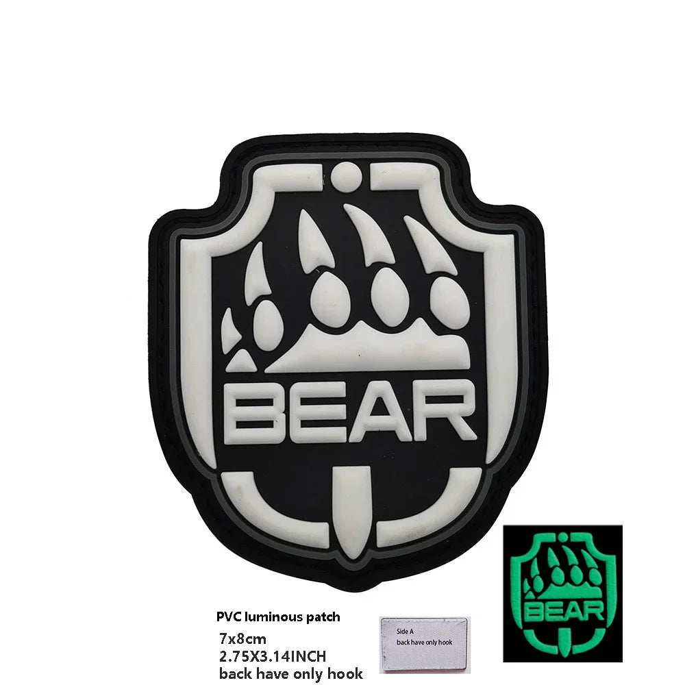 PVC Rubber Patch USEC Team Badge BEAR Magic Armband IR Reflective Tactical Morale Backpack Hook and Loop Patches for Clothing