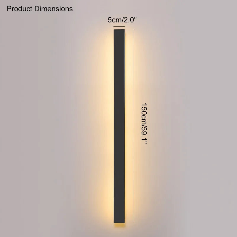 IP65 Waterproof Wall Lamp Minimalist LED Outdoor Wall Lamp Black Balcony Terrace Outdoor Wall Villa Garden Wall Washer Lamp
