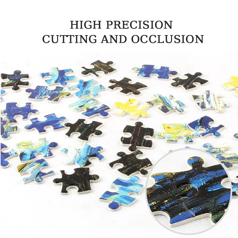 Diameter 68cm Round Puzzle 1000 Pieces Jigsaw Puzzles The Earth Famous Paintings Series Learning Education Craft Toys Gifts