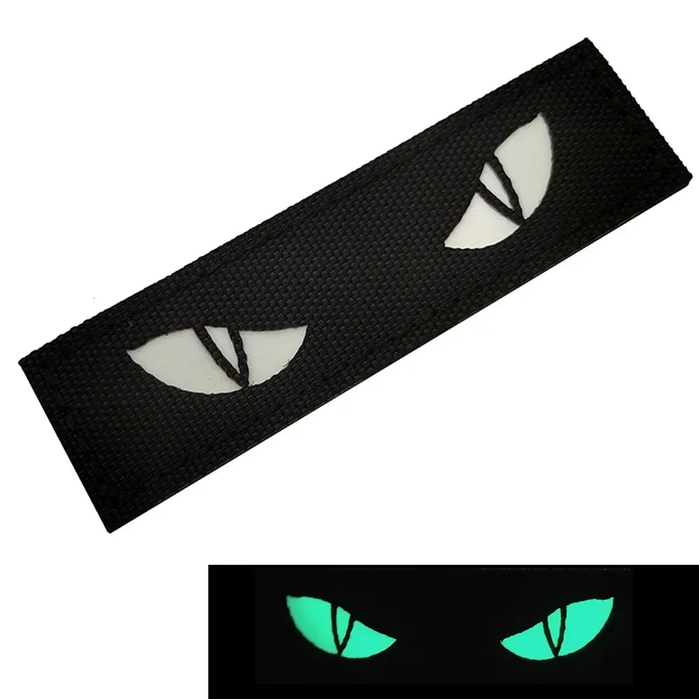 Cat Eyes Glow In Dark Patches Infrared IR Reflective Rubber Appliqued For Hats Helmet Uniform Backpack