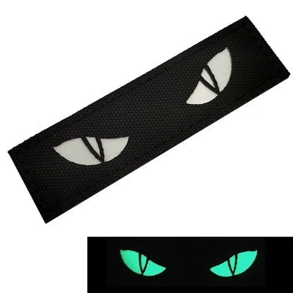 Cat Eyes Glow In Dark Patches Infrared IR Reflective Rubber Appliqued For Hats Helmet Uniform Backpack
