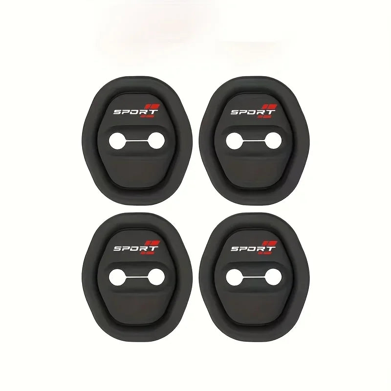 4-Piece Universal Car Silicone Door Lock Buckle Protector | Anti-Collision, Shock-Absorbing & Mute Buffering Pad