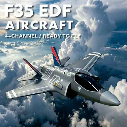 F‑35 Lightning RC Aircraft 40MM Ducted‑Fan Durable EPP 6‑Axis Gyro System 2.4G One‑Click Aerobatic Flight 4CH Glider RTF