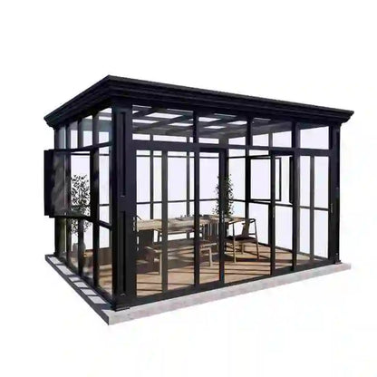 Any Size Custom Multi Function Glass Sunroom Aluminum Structure Outdoor Patio Enclosure LED Light Available Four Season Room Ext