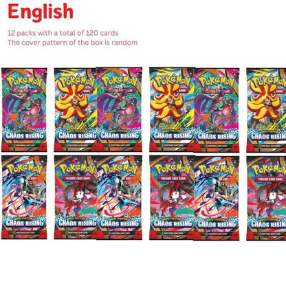 360PCS Pokémon Cards Chaos Rising Booster Box 36 Packs 360 Cards English TCG Collectible Trading Card Game Toys for Kids Gift
