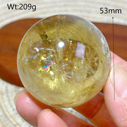Healing Natural Crystal Brazil Smokey Citrine Quartz Sphere Rainbow Polished Ball High Quality Precious Home Decoration Gift