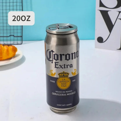 500ML 304 Stainless Steel Beer Cup Car Thermos Cola Can Cafe Beer Bottle Laser Printing Botella De Acero Inoxidable