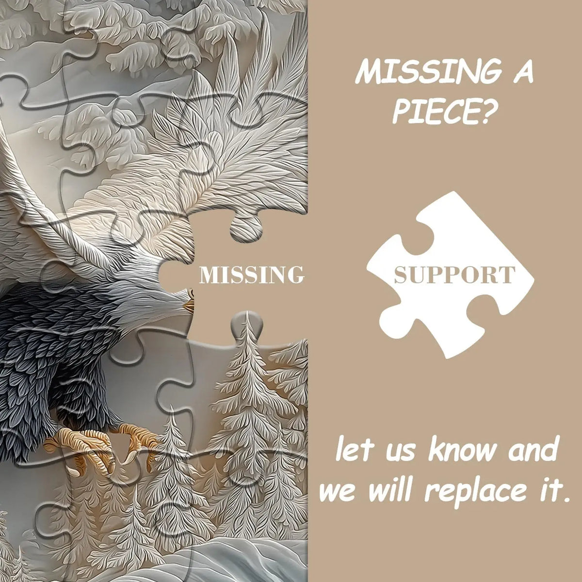 3D Carved Eagle Jigsaw Puzzle 1000 Pieces - Realistic Relief Art Puzzle for Adults, Challenging Animal Shape Puzzle, Home Decor
