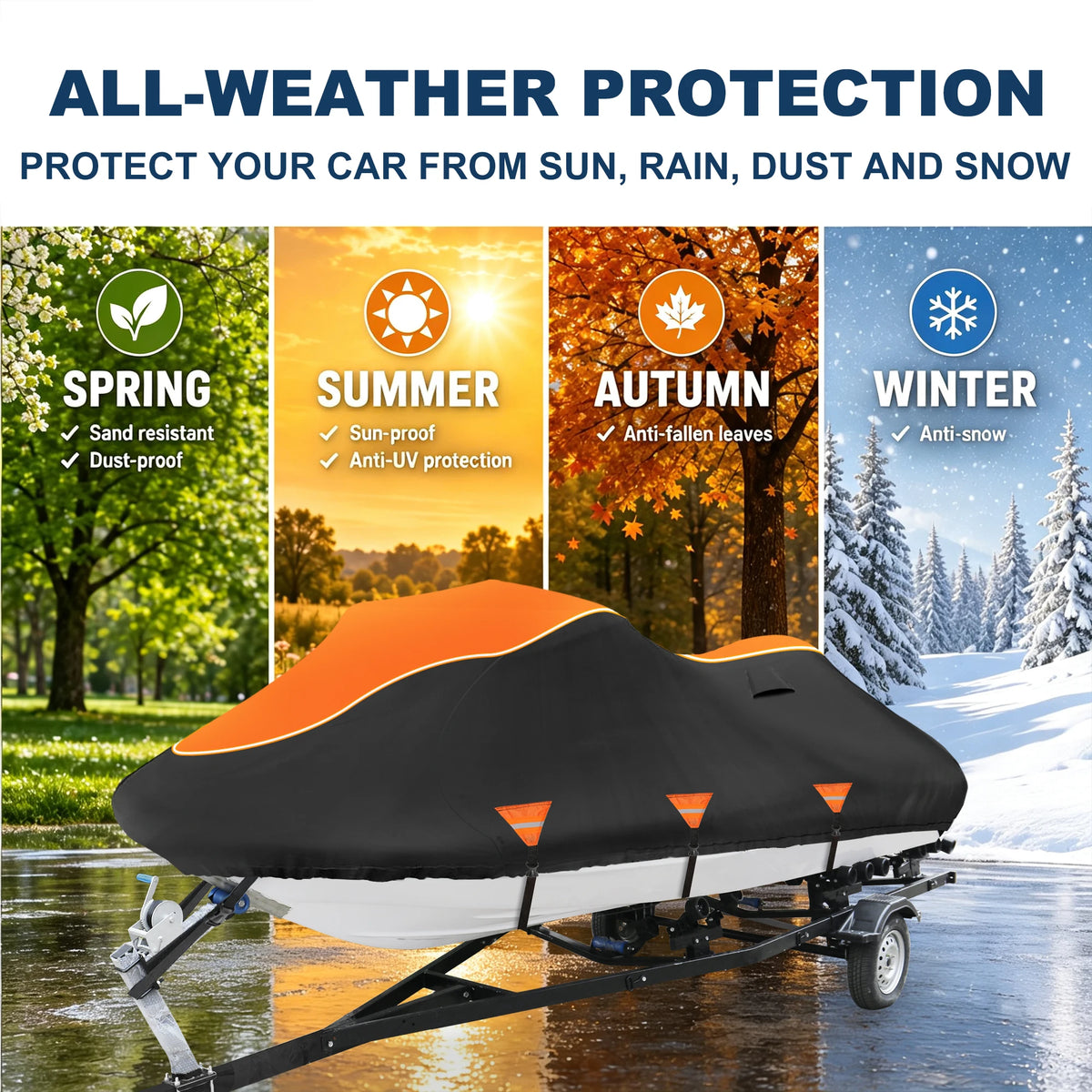 UXCELL Waterproof Oxford for Jet Ski Cover Waterproof for Sea-doo Spark 2up/Trixx 2up