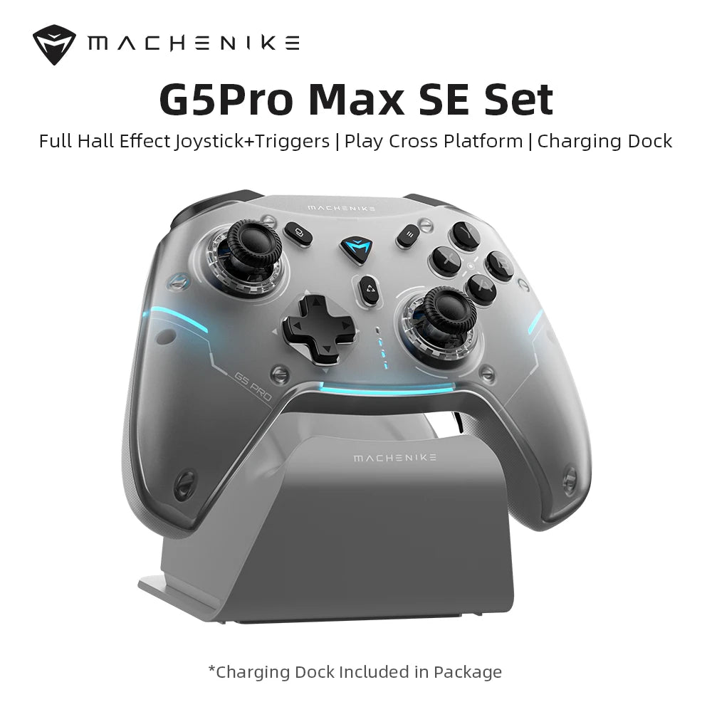 Machenike G5Pro Max SE Gamepads With Charging Dock Optional Hall Effect Joysticks Triggers RGB Light Wireless Gaming Controller
