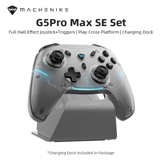 Machenike G5Pro Max SE Gamepads With Charging Dock Optional Hall Effect Joysticks Triggers RGB Light Wireless Gaming Controller