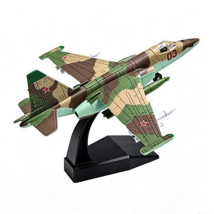 SU‑25 Frogfoot Support Attack Jet Model, Glue‑Free Freely Assembly Military Aircraft, Hobby Collectible Display Toy Gift