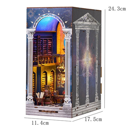 DIY Book Nook Kit Magic House Wooden 3D Puzzle Bookshelf Insert Decor Dollhouse Model Bookend Building Home Decoration Gifts