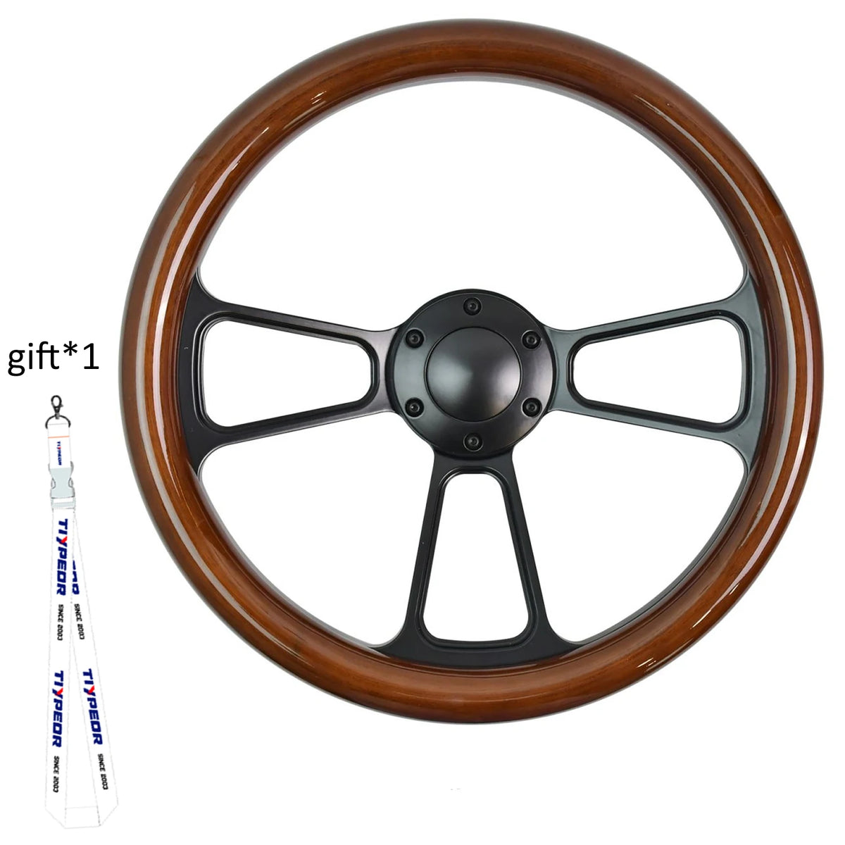 Universal 14 Inch 350mm Classic Retro Microfiber Leather Steering Wheel Black Chrome Plated Three Spoke Bracket 7mm Thick