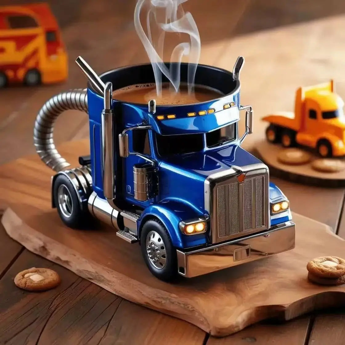 Creative Gifts Truck Coffee Mug Semi Truck Coffee Cup Handcrafted Semi-trailer Shaped Semi-Truck Coffee Mugs For Men Women