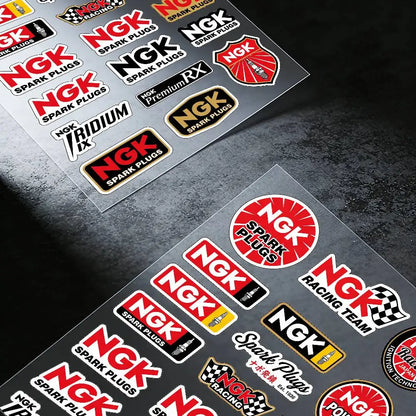 For NGK Reflective Motorcycle Stickers Waterproof Vinyl Decals for Motorbike Helmet Fuel Tank Bike