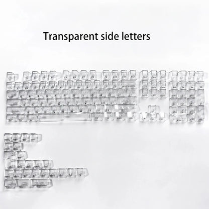 Crystal Transparent Cherry Profile Keycaps For Mechanical Gaming Keyboard ISO Enter PC Key Caps Side Carving Backlit RGB Keycap