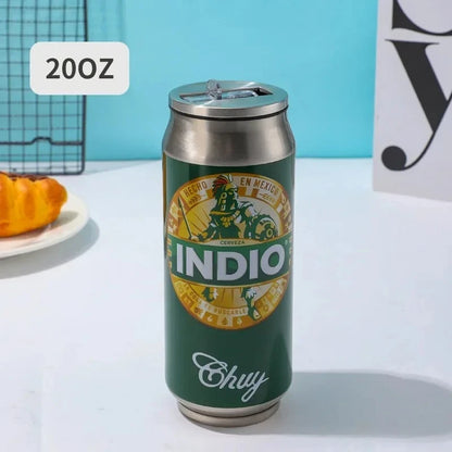 500ML 304 Stainless Steel Beer Cup Car Thermos Cola Can Cafe Beer Bottle Laser Printing Botella De Acero Inoxidable