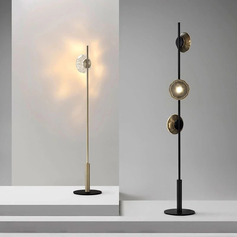 Medieval Living Room Floor Lamp Nordic Retro Bedroom Bedside Lamp Three Head Vertical Glass Lamp Decorative Standing Light LED