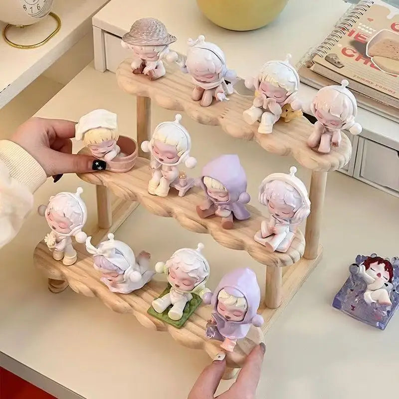 Pure Solid Wood Figure Display Rack Storage Rack Desktop Trendy Figure Pops Mart Blind Box Doll Succulent Green Plant Ladder Rac