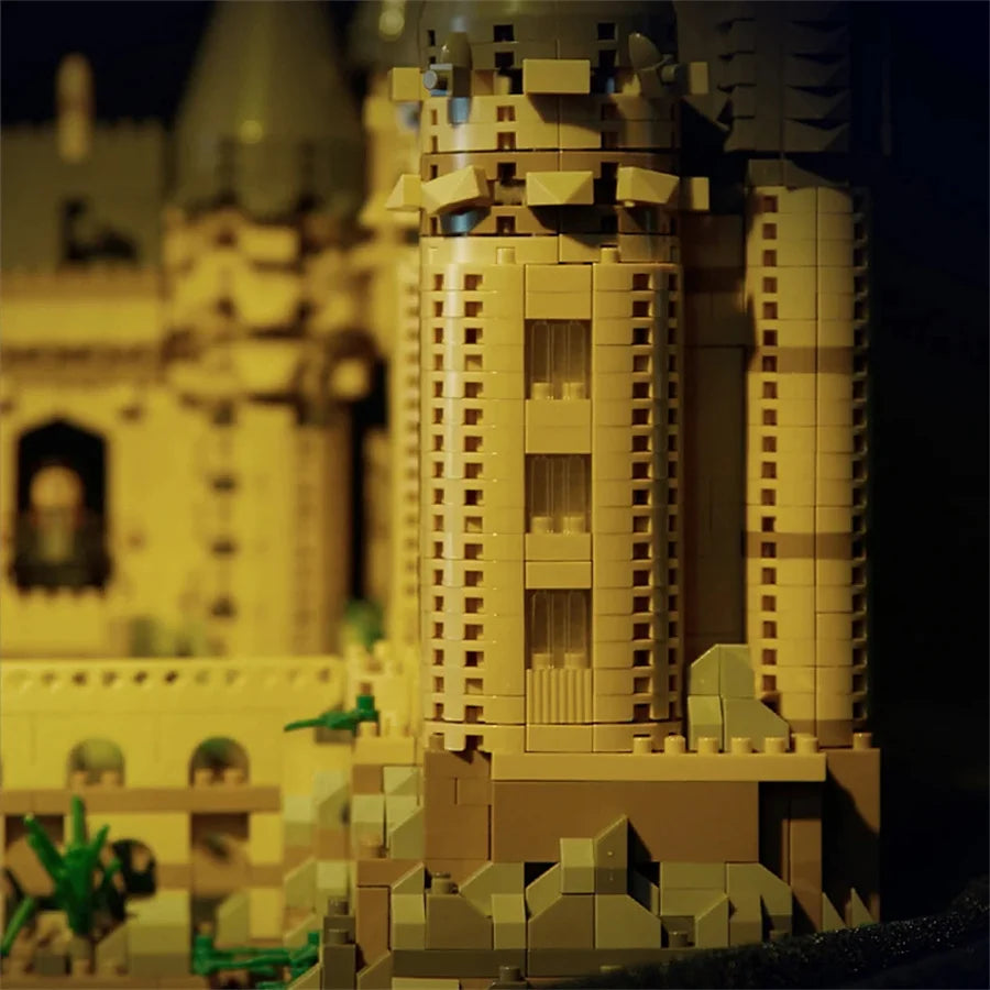 2025 DIY Creative Medieval Magic Movie Castle School   Micro Bricks Architecture Palace Model Birthday Christmas Halloween gifts