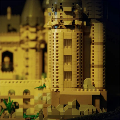 2025 DIY Creative Medieval Magic Movie Castle School   Micro Bricks Architecture Palace Model Birthday Christmas Halloween gifts