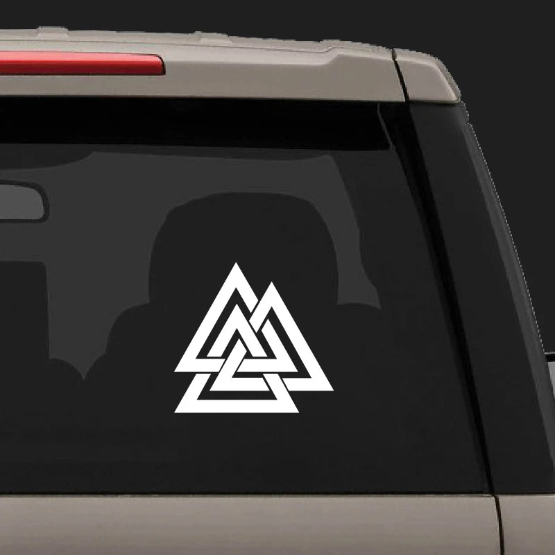 Valknut Vinyl CAR DECAL Pagan Odin Asatru Norse Viking Sticker Car Window Decor Laptop Decals for Apple MacBook Decoration