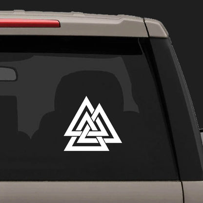 Valknut Vinyl CAR DECAL Pagan Odin Asatru Norse Viking Sticker Car Window Decor Laptop Decals for Apple MacBook Decoration