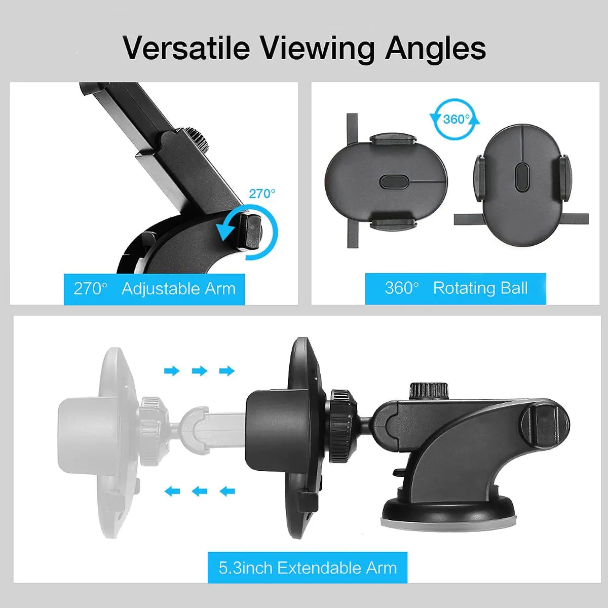Car Mobile Phone Holder expandable Dashboard windshield Suction Type
