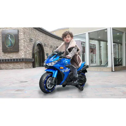 Kid Children ride on Motorcycle 12V with Training Wheels / manual throttle / Lighting wheels