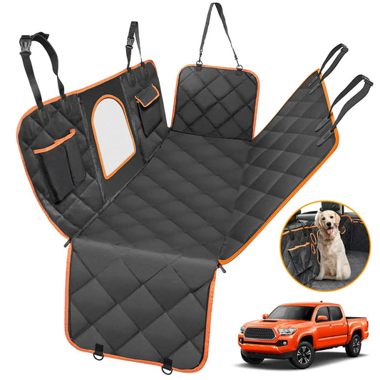 Dog Seat Cover protection 4-in-1 Scratchproof Pet Seat Cover Waterproof Dog Hammock Backseat Protection for Trucks (X-Large (60" W x 64" L))