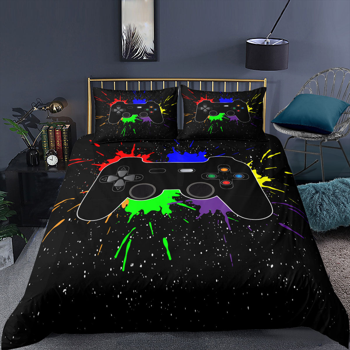 Video Game Print Duvet Cover Set for Bedroom (2/3pcs)