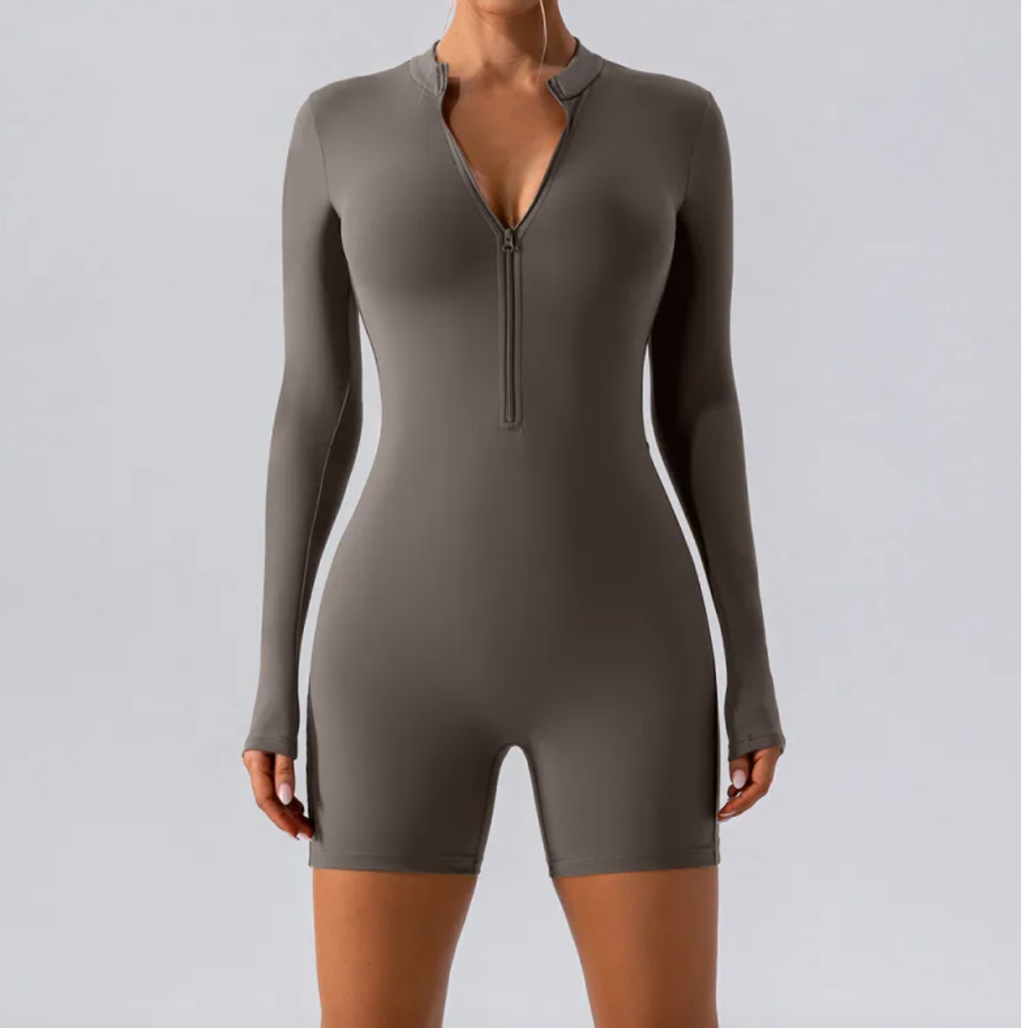 Long-Sleeve Zippered One-Piece Women Woman Dance Suit