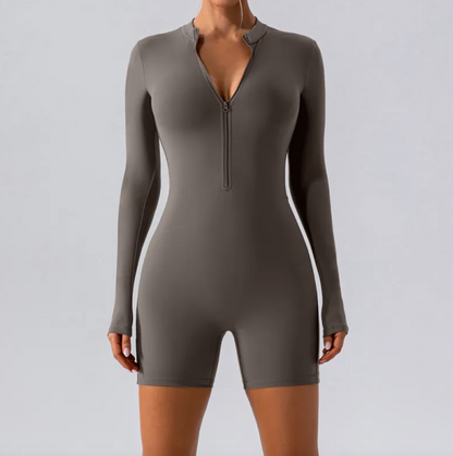 Long-Sleeve Zippered One-Piece Women Woman Dance Suit