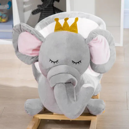 Baby Elephant Wooden Rocking Chair