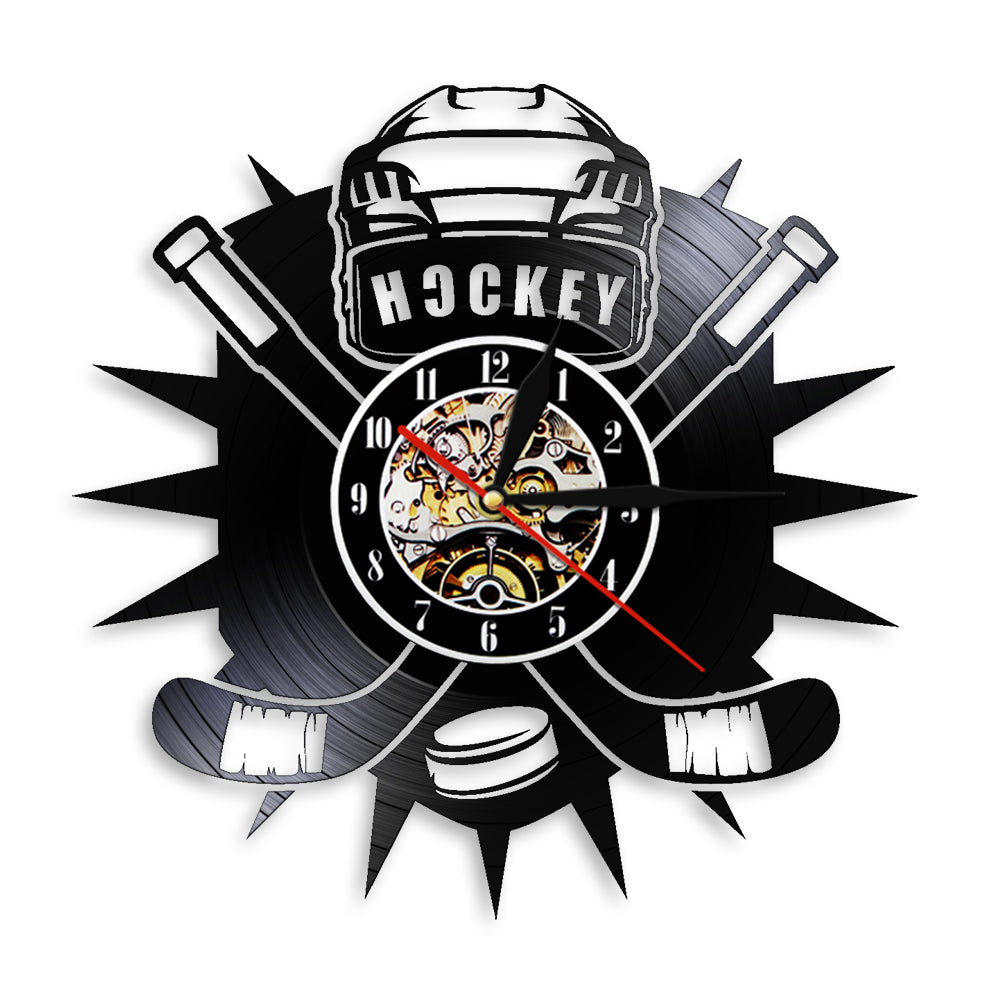 Hockey Sport Vinyl Record Wall Clock
