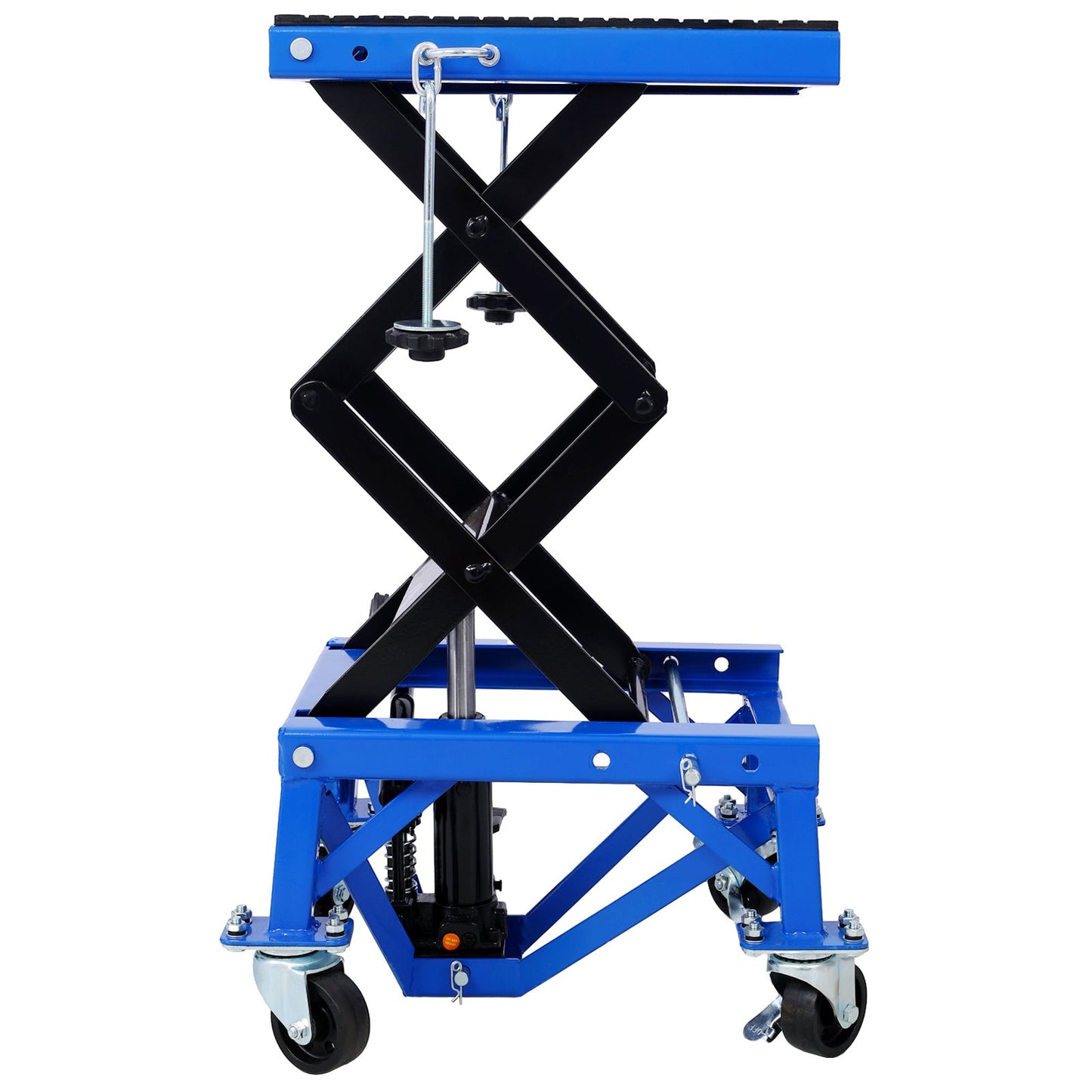 Metal Jack Lifting w/ Foot Pedal Wheels support up to 300lbs