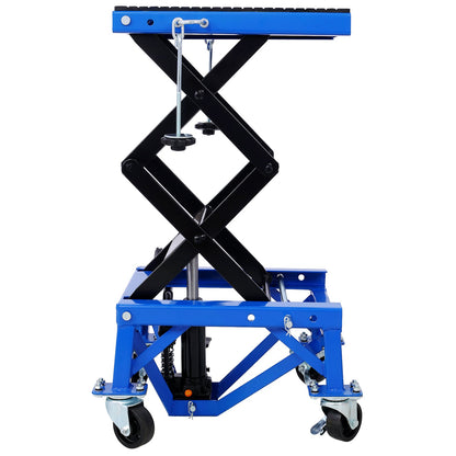 Metal Jack Lifting w/ Foot Pedal Wheels support up to 300lbs