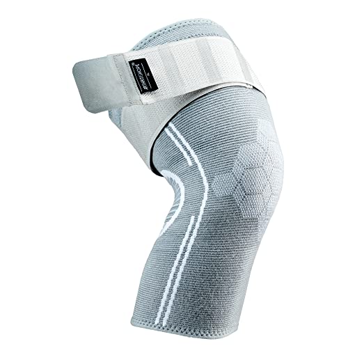 ArthritisHope Knee Compression Sleeve made from Bamboo Rayon Fabric for Men and Women (2XL) - Plus Size Knee Brace with Anti-Roll Down Strap helps with Arthritis Pain bone on bone Injury Recovery Meniscus Tear Patellar Tendonitis and Inflammation Relief.