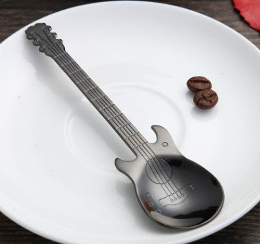 Gold-Plated Stainless Steel Guitar Coffee Spoon