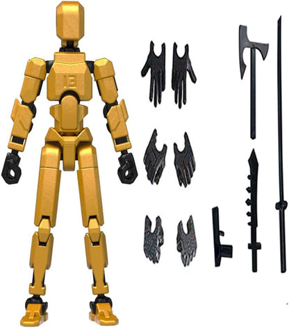 SAPASLIFE T13 Action FigureDummy 13 Action Figure Lucky 13 Action Figure 3D Printed Multi-Jointed Movable Nova 13 Action Figure Toy (Yellow) AE6688-11A