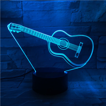3D Guitar + other Musical instruments Model Night Light with USB and Battery