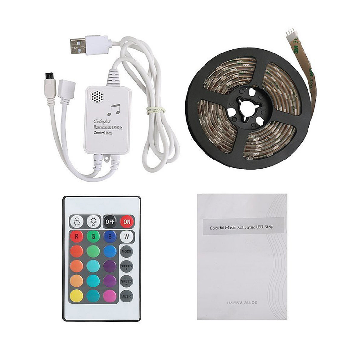USB 2M LED Ambient Music Rhythm Light Strip