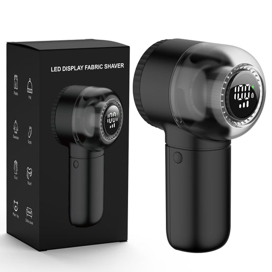Fabric Shaver Electric Lint Remover Rechargeable Sweater Shaver Dual Protection Removable Bin Easy Remove Fuzz Lint Pills Bobbles (Black)