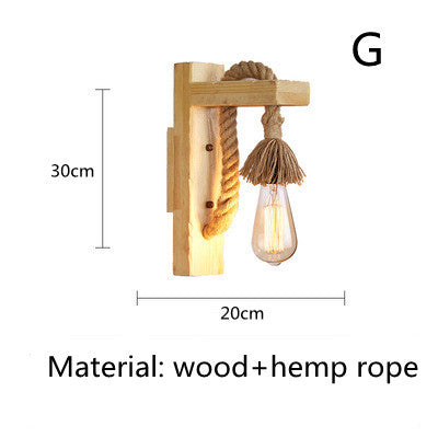 American Creative Wood Wall Light with Iron Shade