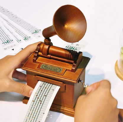 Hand-Crank Paper Music Box - Creative Wooden Music Box