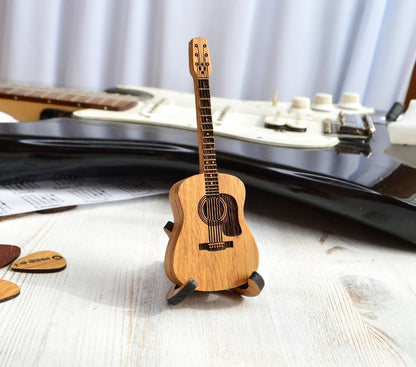 Personalized Wooden Guitar Pick Box with Picks Gift